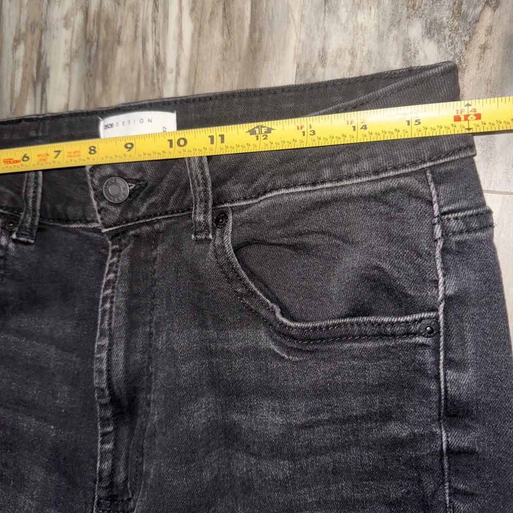ASOS DESIGN High Waisted Straight Leg Jeans Black Denim Women's 30/32 READ - Picture 5 of 10